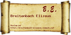 Breitenbach Elizeus névjegykártya